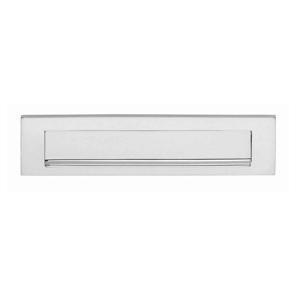 Brievenbus met klep/regenrand chroom