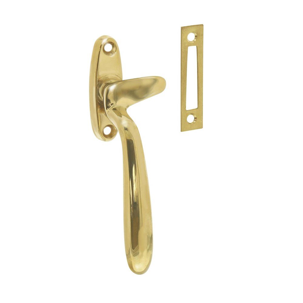 Raamsluiting links Dudok messing gelakt