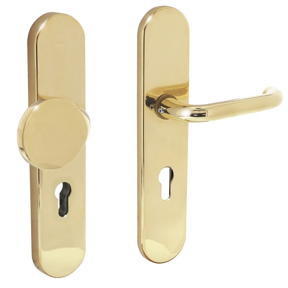 VH-beslag SKG3 PC 72 mm ovaal mess. gelakt