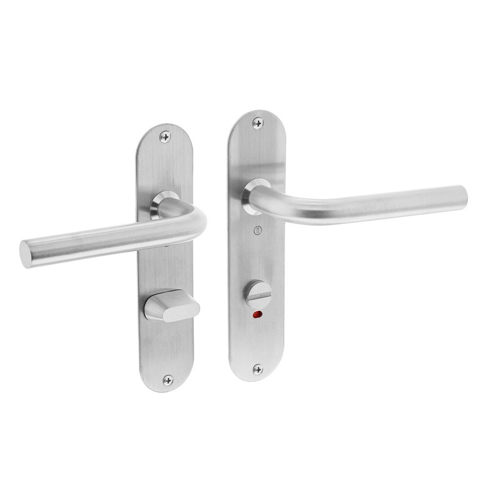 Deurkr.Recht Ã¸16 mm slank schild WC 63 mm rvs