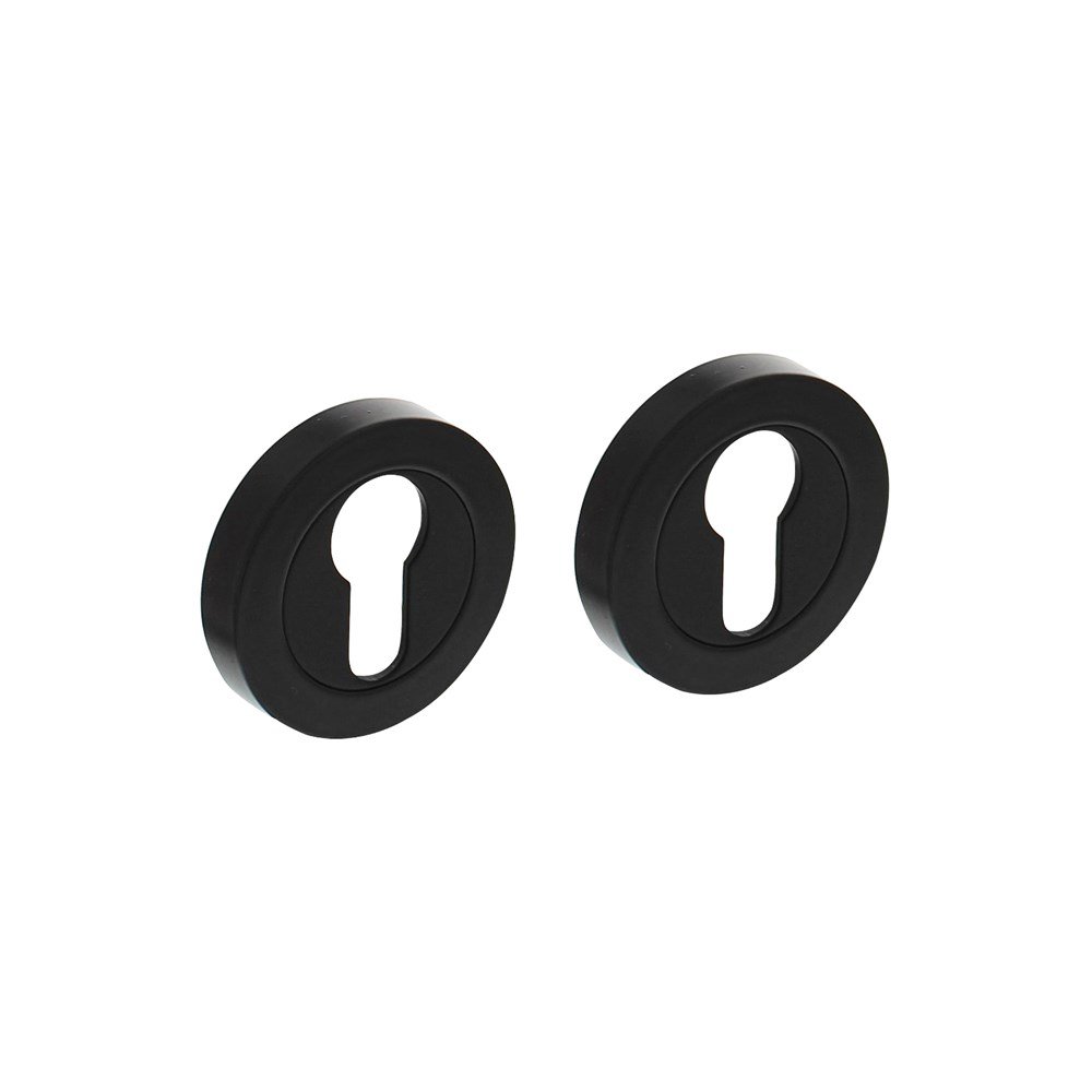 Profielcilinder plaatje rond 52x10mm zwart