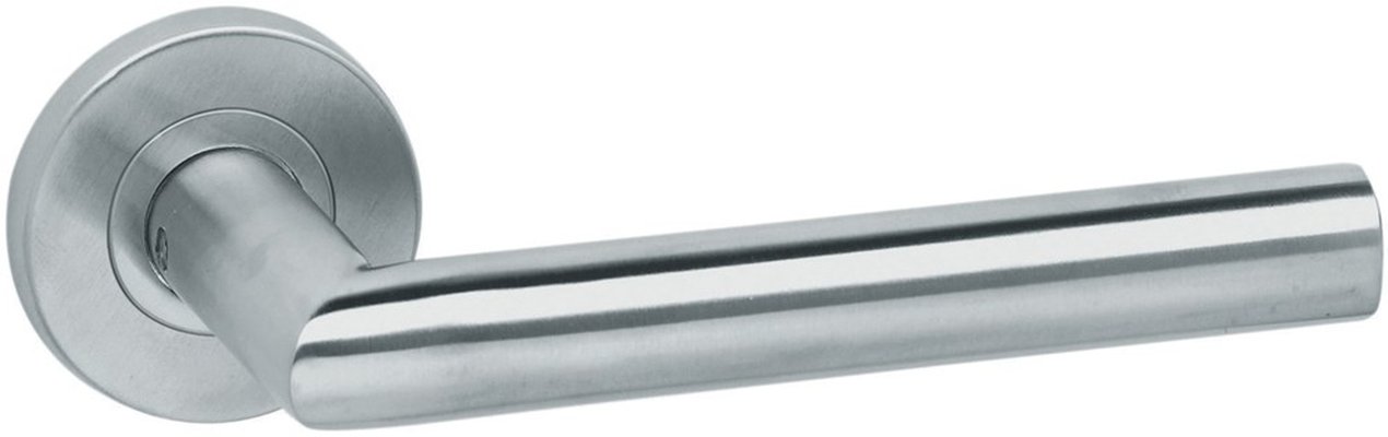 Trio IntAcc paar op rnd rozet m/ PC roz. RVS mat