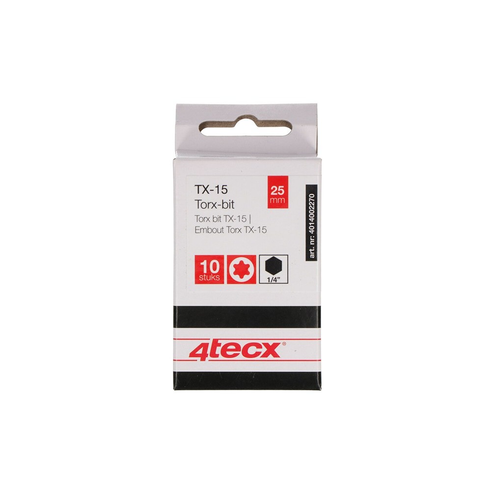 4tecx Torx-bit Tx-15 25mm Impact 10 stuks