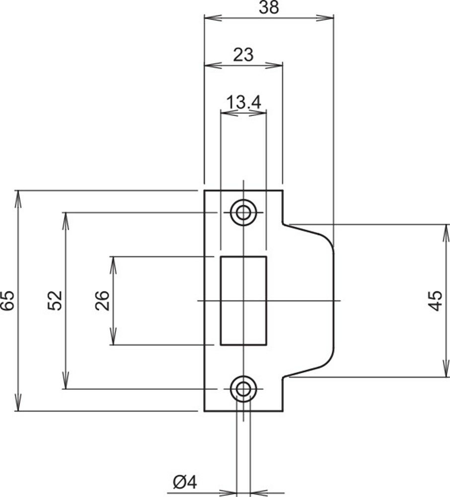 Lips sluitplaat SPT2084/4 v.kastdeurslot 2084/4 vz reh afbeelding
