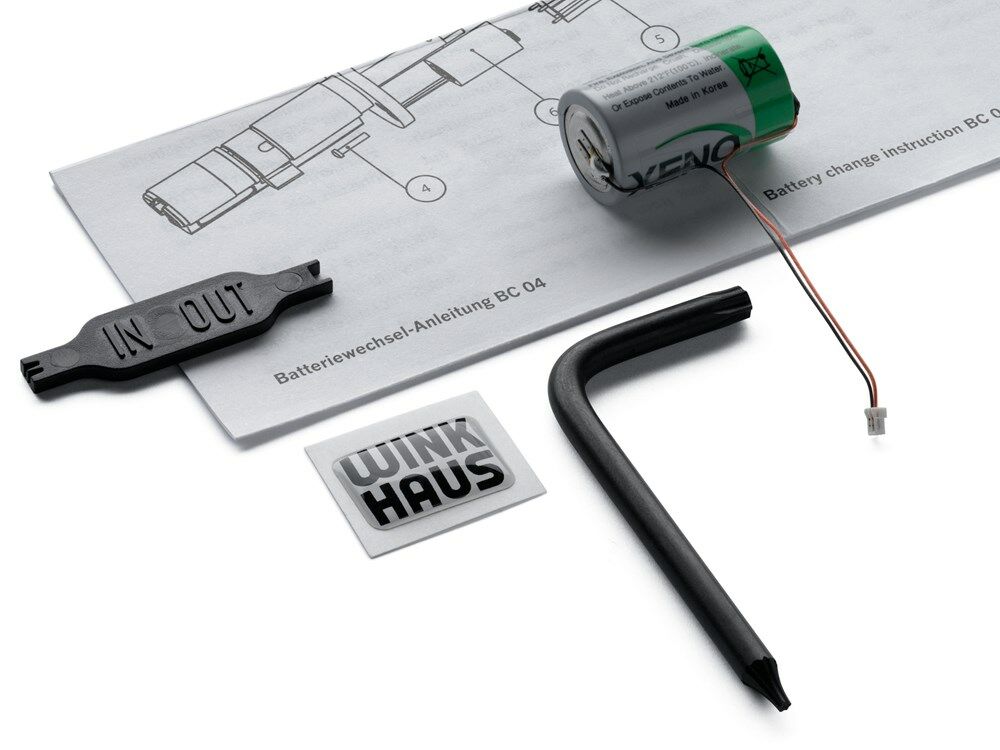 Winkhaus reserve batterijset voor BC/BS 04(zwarte knop) afbeelding