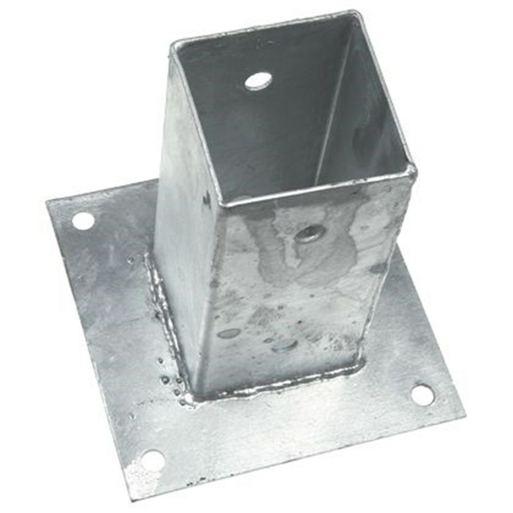Paalhouder vz met plaat 91x91x2mm L=150 afbeelding