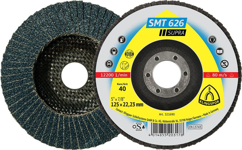 Lamellenschuurschijf (edel)staal SMT 115x22.2mm K80 konisch afbeelding