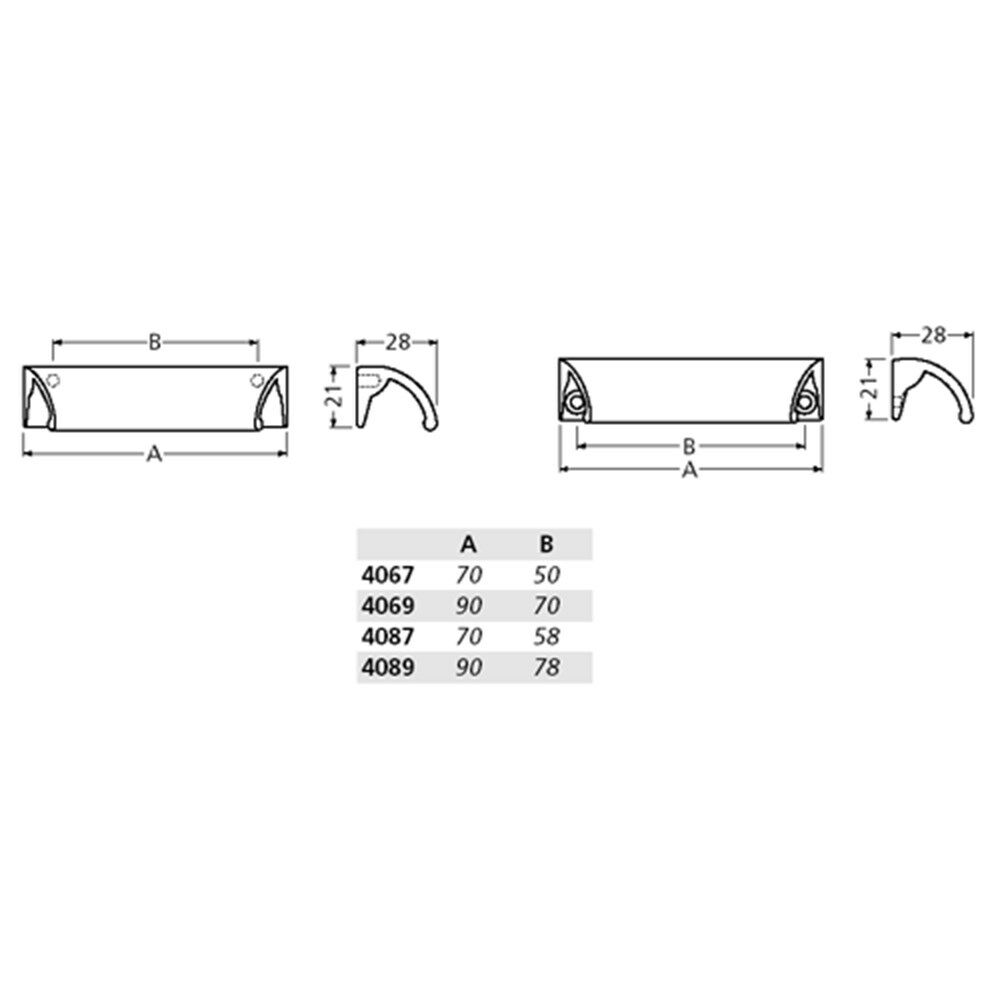 Hermeta GREEP V. LA 90MM OPSCHR. MAT ZWART (4089-18E)