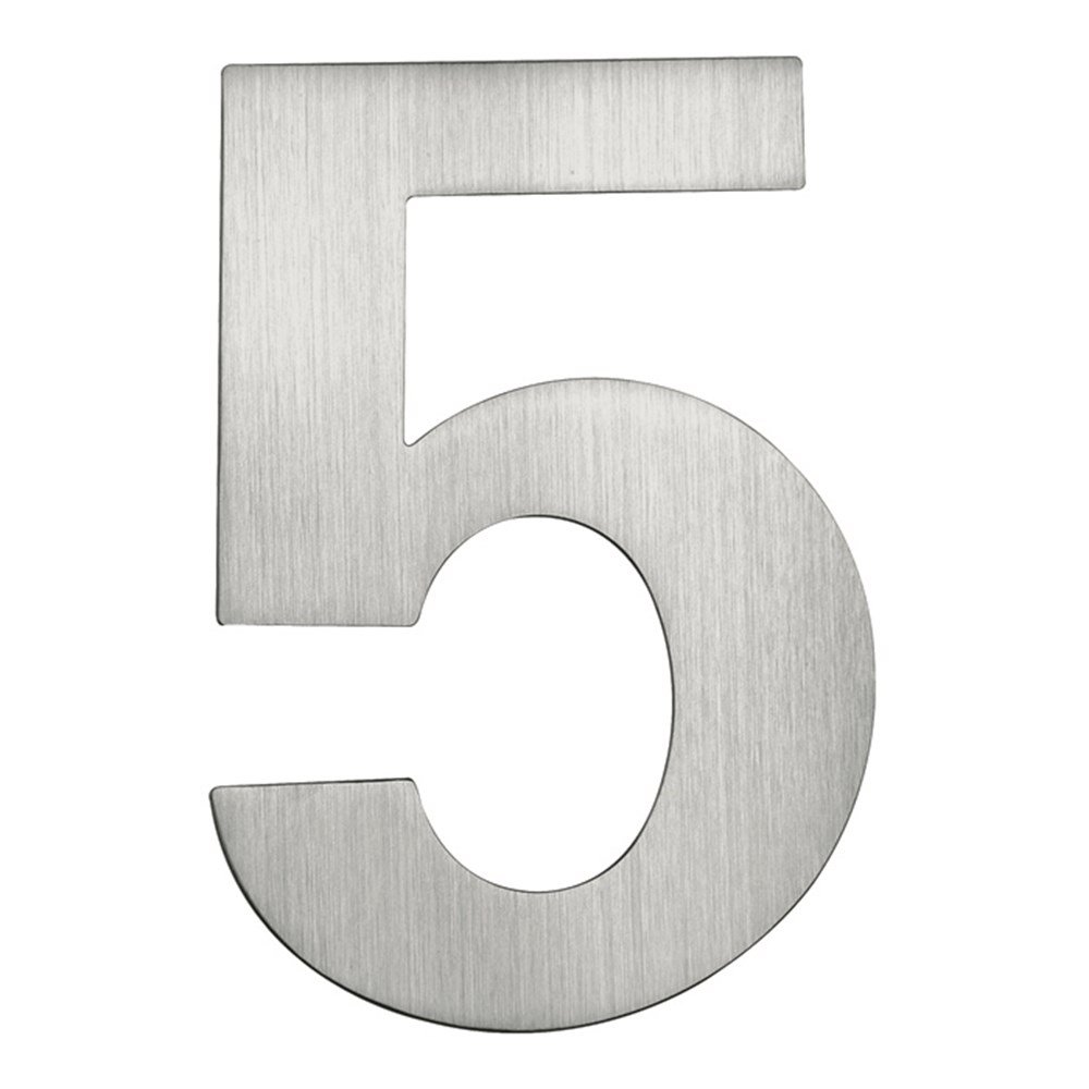 Huiscijfer 5 rvs mat 120 mm