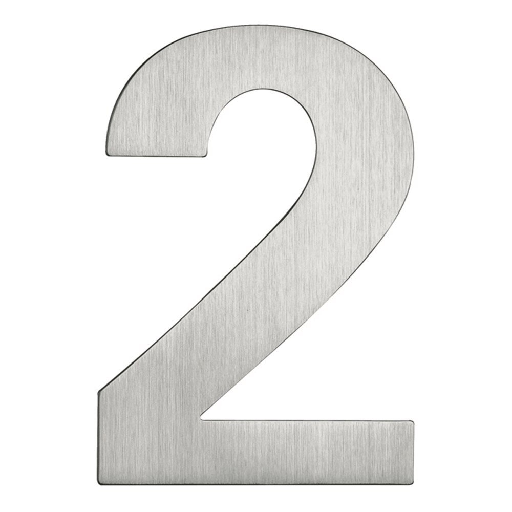Huiscijfer 2 rvs mat 120 mm