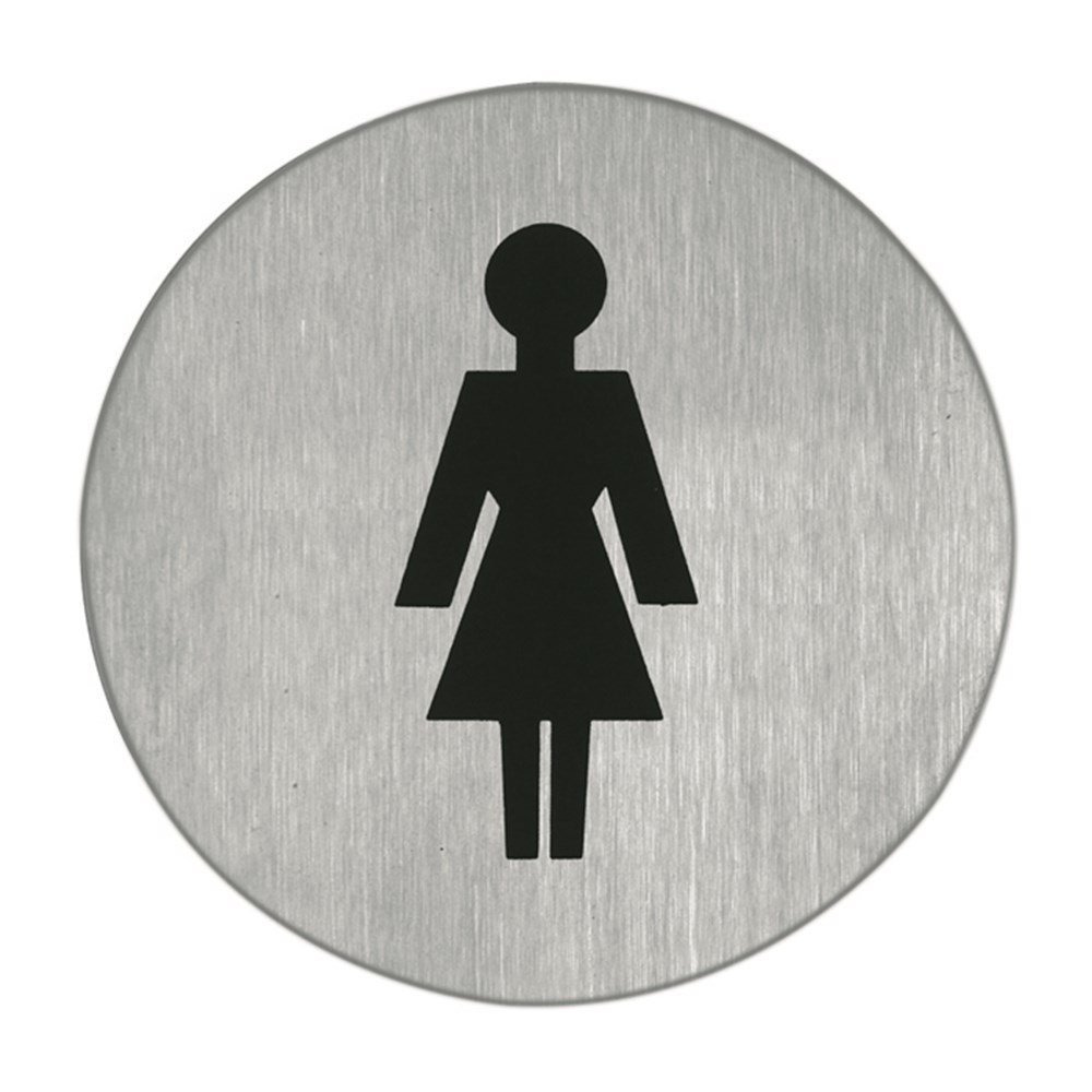 Symboolplaat dames Ã¸75mm rvs mat