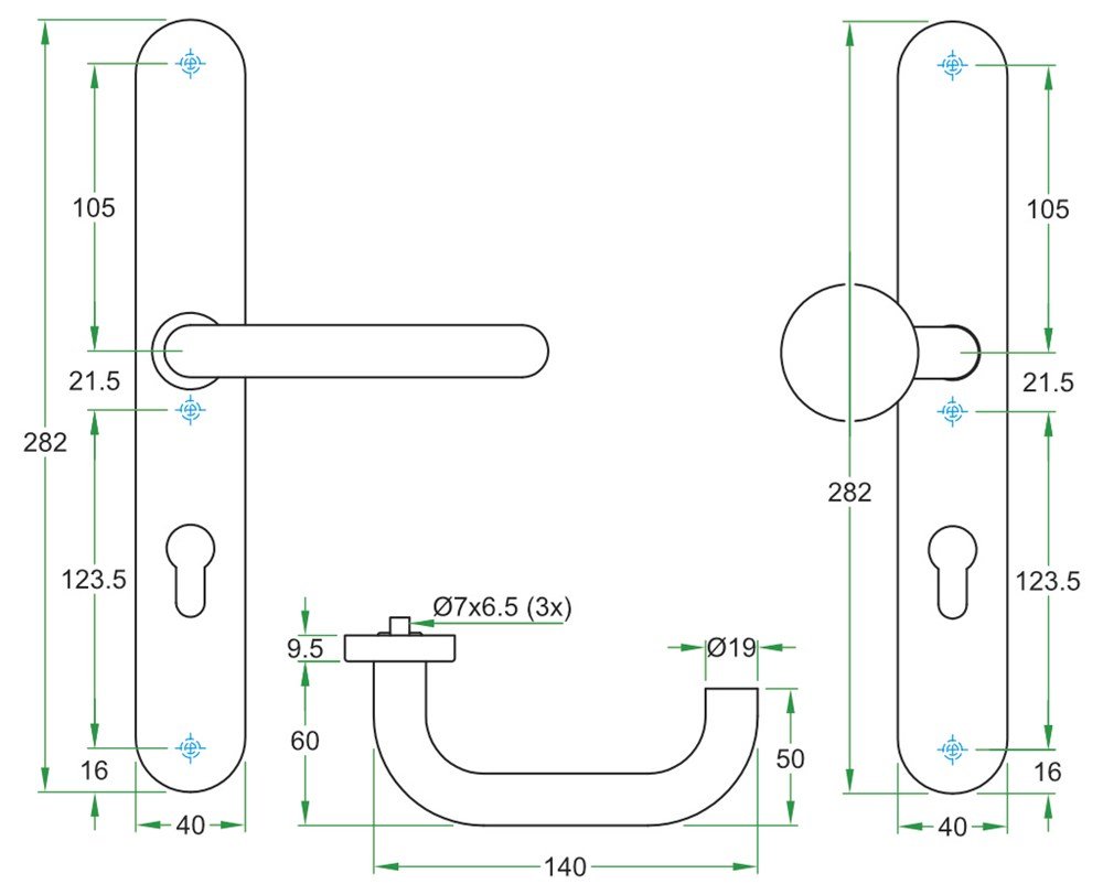 Krukgarn CHASE PL rvs mat WC 8mm LS-XL