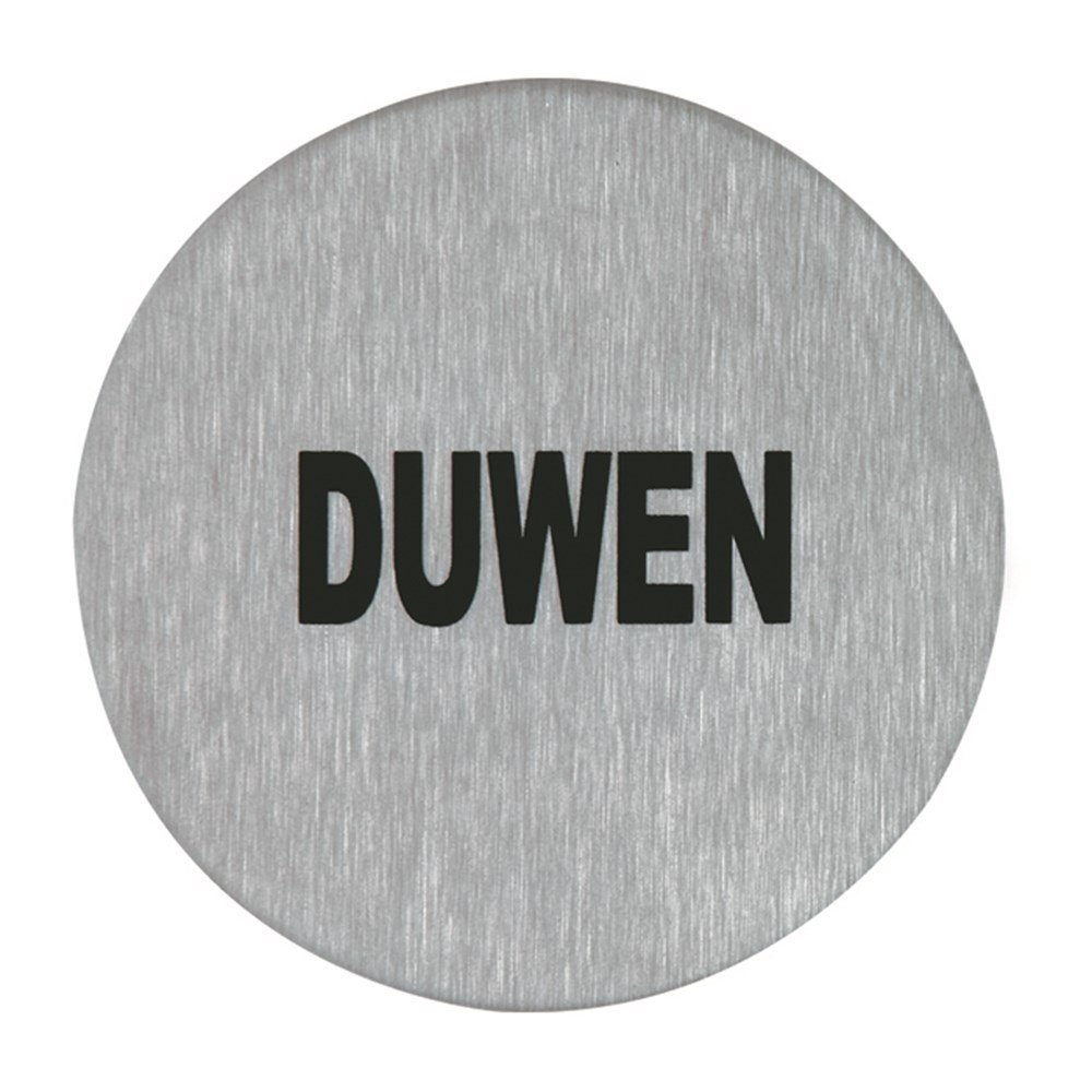Symboolplaat duwen Ã¸75mm rvs mat
