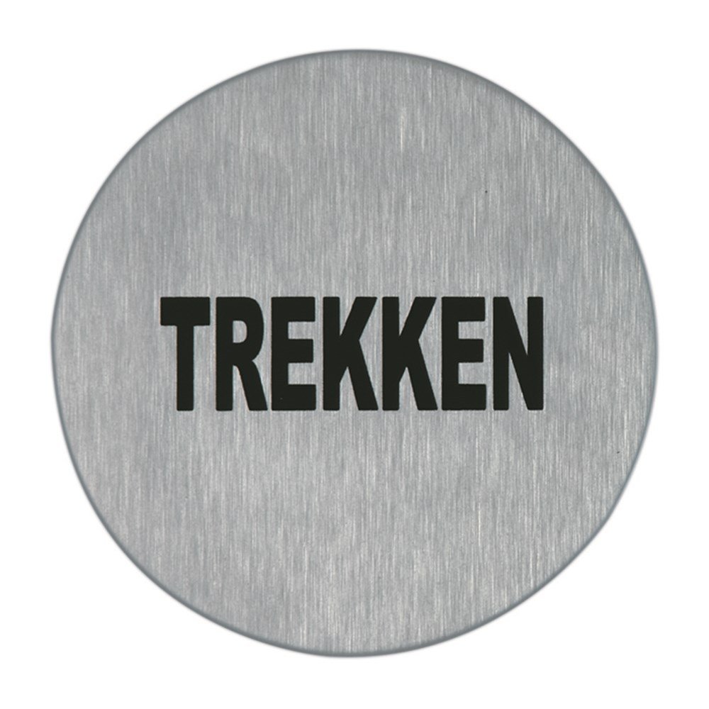 Symboolplaat trekken Ã¸75mm rvs mat