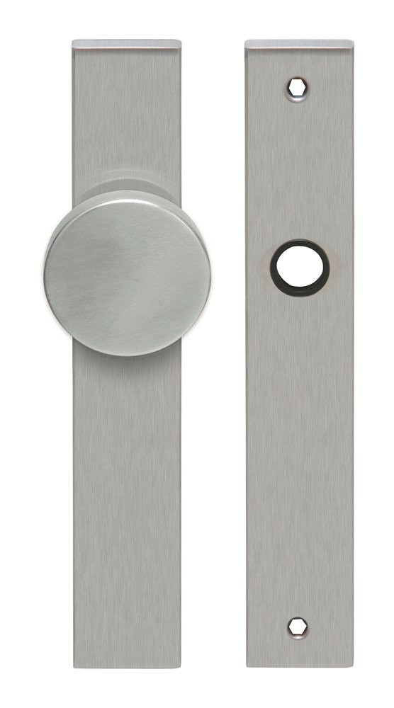 Knop/krukschild rechthoek LS rvs mat blind