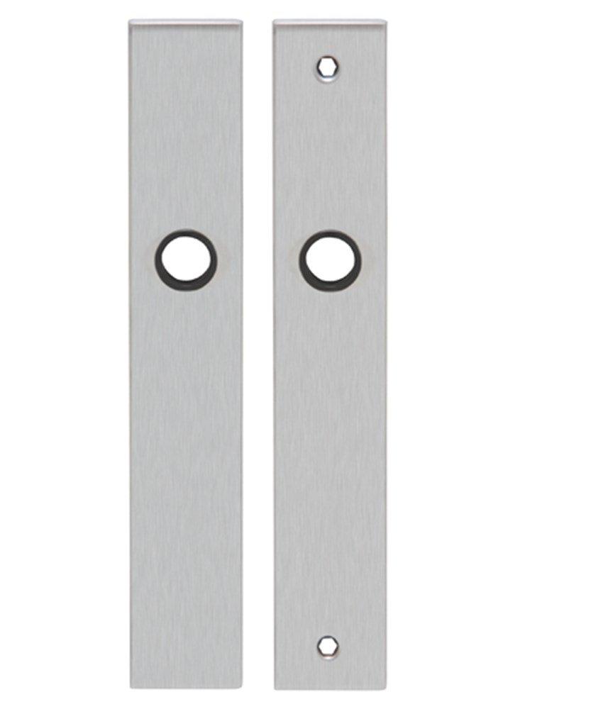 Schildpaar rechthoek LS rvs mat blind