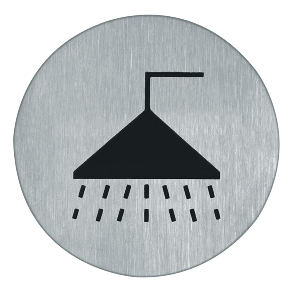 Symboolplaat douche Ã¸75mm rvs mat