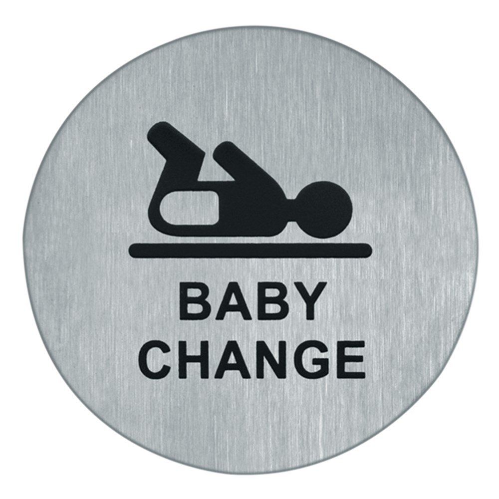 Symboolplaat baby change Ã¸75mm rvs mat