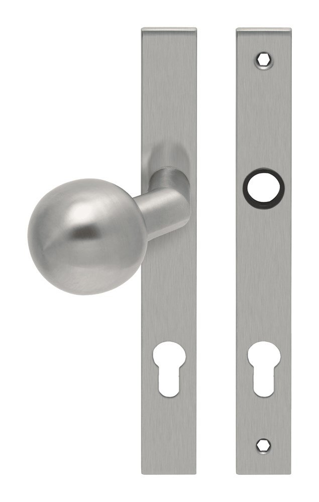 Knop/krukschild smal rechthoek LS rvs mat blind