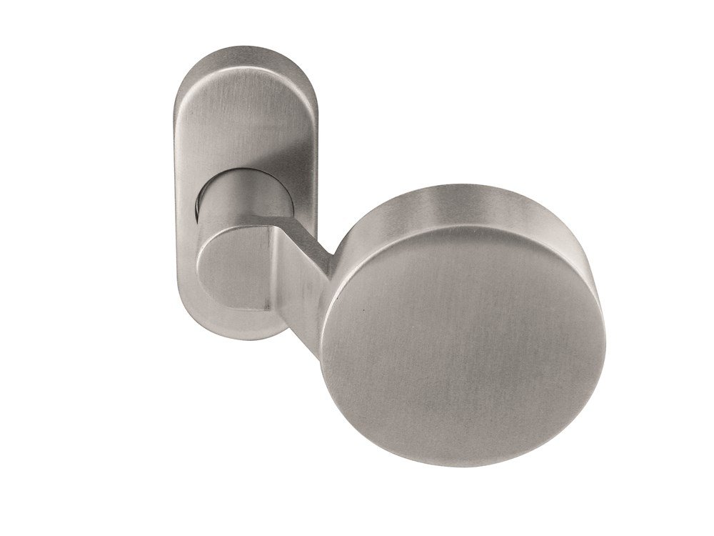 Knop vlak gekropt ovaal rozet rvs mat excl. stift