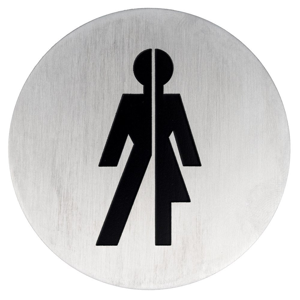 Symboolplaat gender Ã¸75mm rvs mat