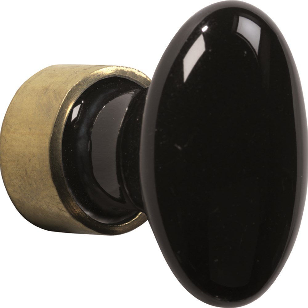 Meubelkn.pors.Ovaal 33mm MGO/zwart