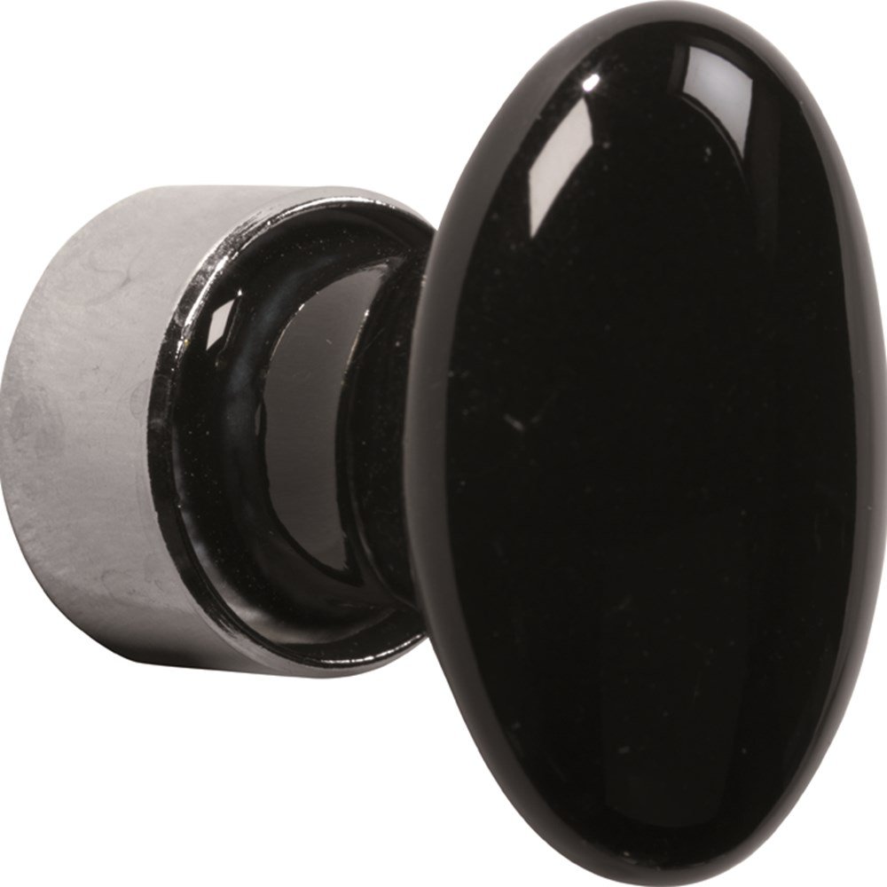 Meubelkn.pors.Ovaal 33mm MGN/zwart