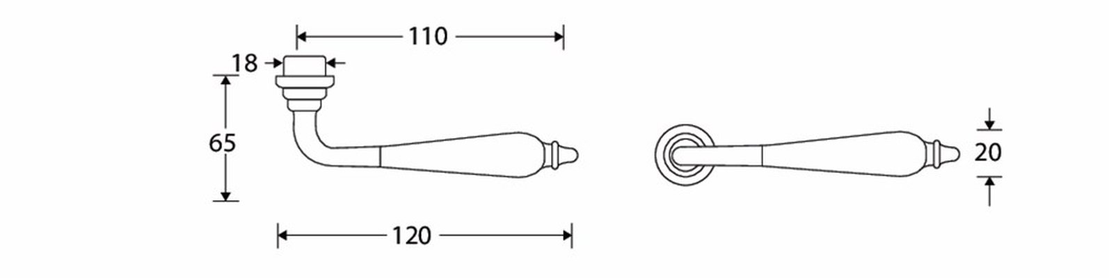 Deurkruk Antique MAN/bakeliet