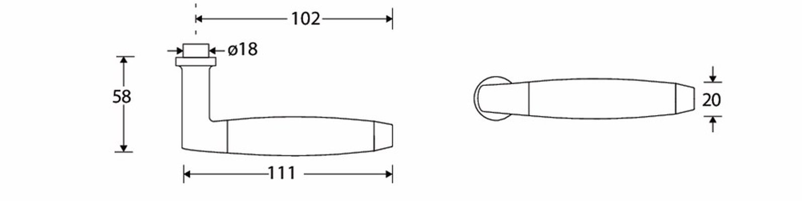 Deurkruk Ton MGC/ebben