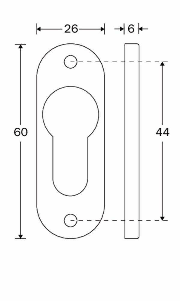 Cilinderrozet Ovaal 60x26mm MGC