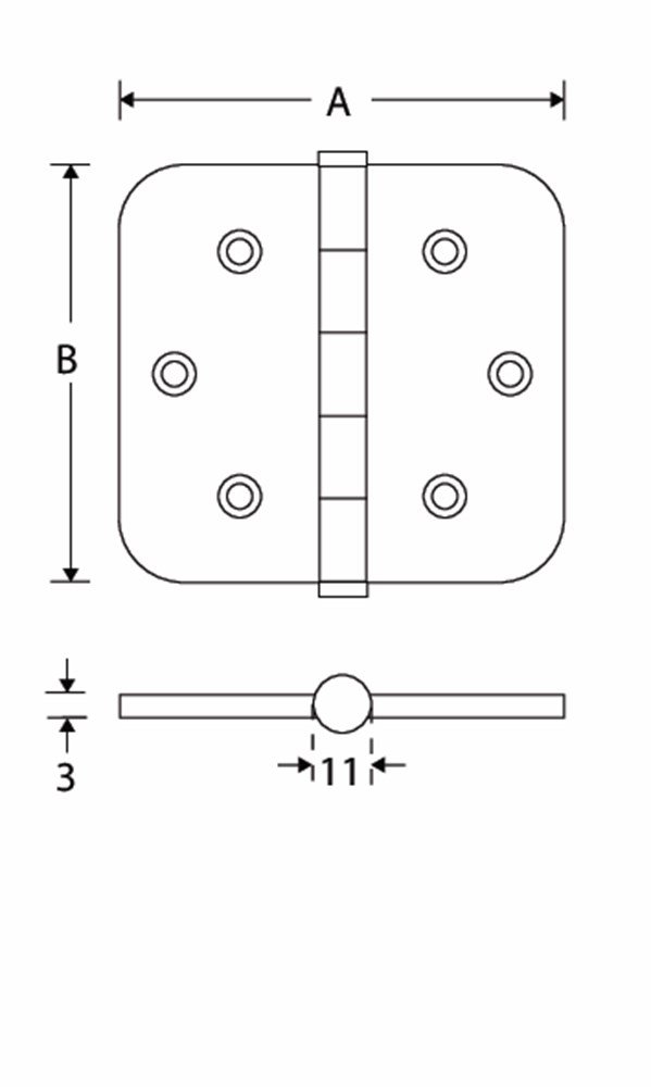 Kogell.scharn. RoH 89x89mm MGN vlak