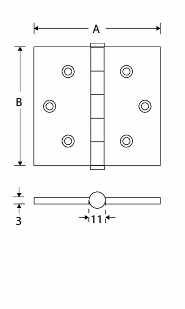 Kogellager scharnier ReH 89x89mm MAN vla