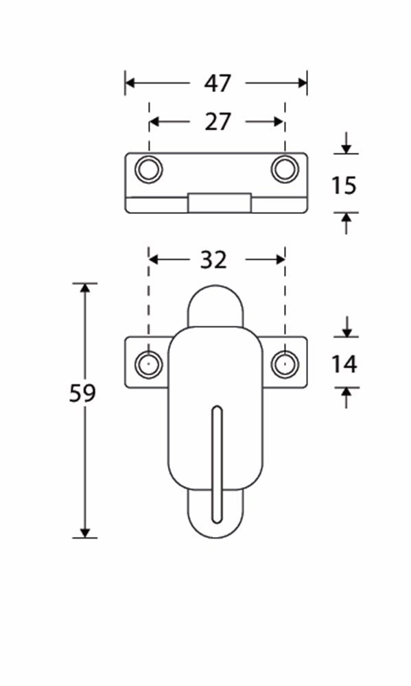 Raamknip Elegant met sluitplaat MGC