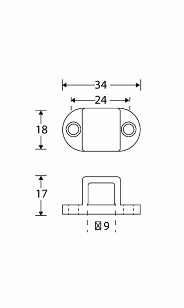 Geleideblokje ovaal vierkante stang MAN
