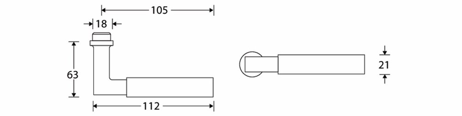 Deurkruk Bauhaus-Style MGC/ebben
