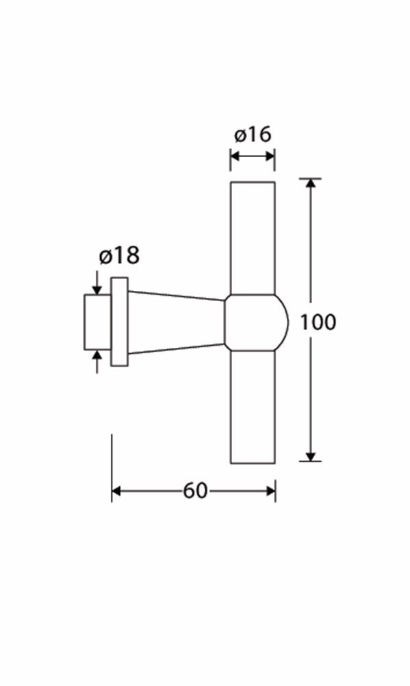 Gatdeel T Chemin de Fer 100mm MGO