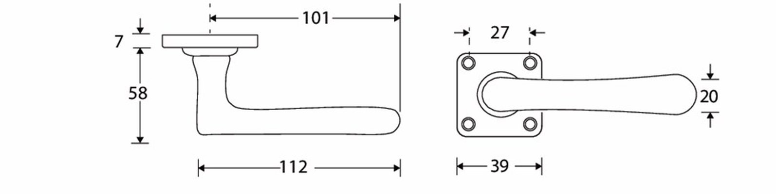 krukgarnituur Linea/Vierkantrozet MGC
