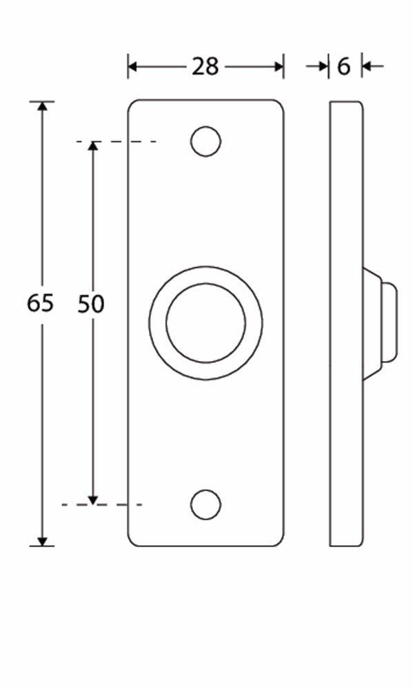 Beldrukker Elegant rechthoek MGO