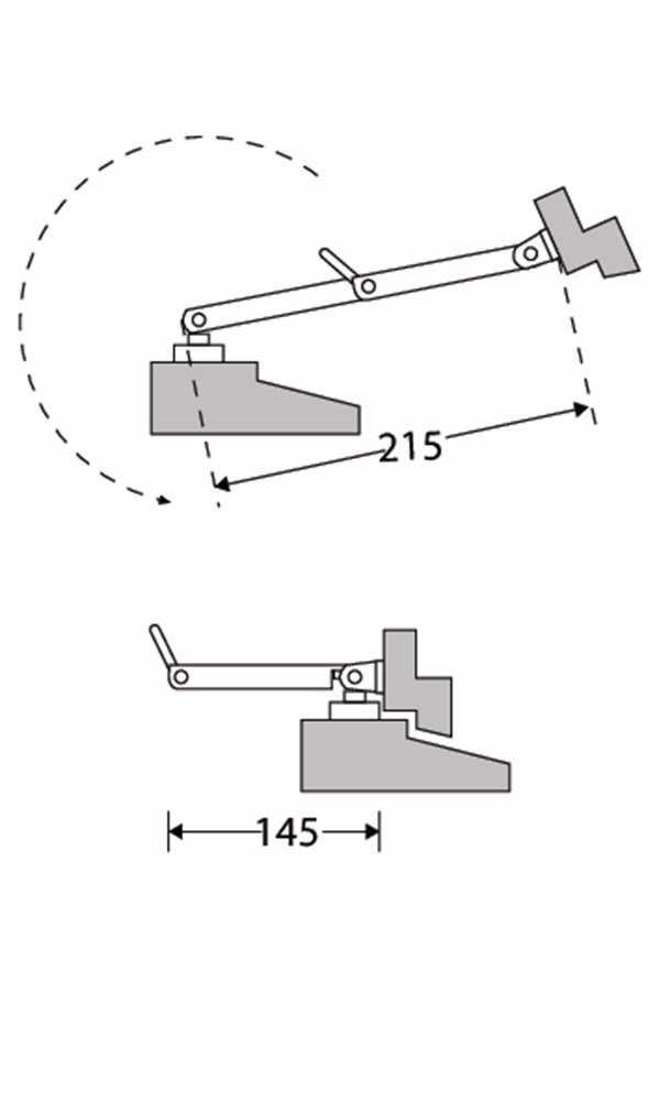 combi uitzetter wegdraaibaar 215mm MGC
