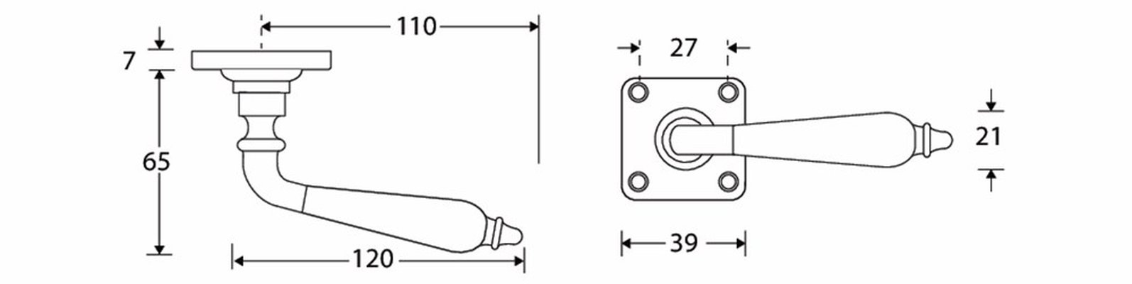 Krukgarn. Antique/Vierkant MGG/ebben