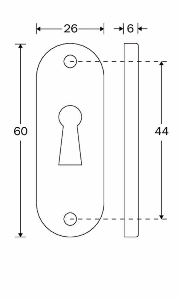 Sleutelrozet Ovaal 60x26mm MGC