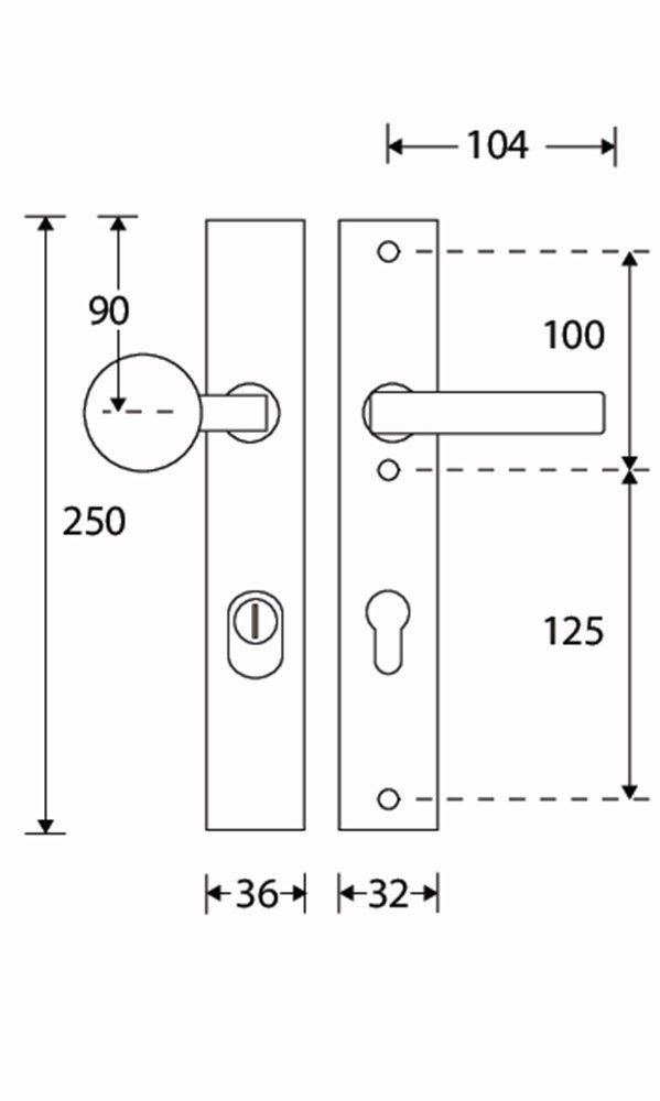 Knopg.RS SKG Kare/Bauhaus smal MGC K55