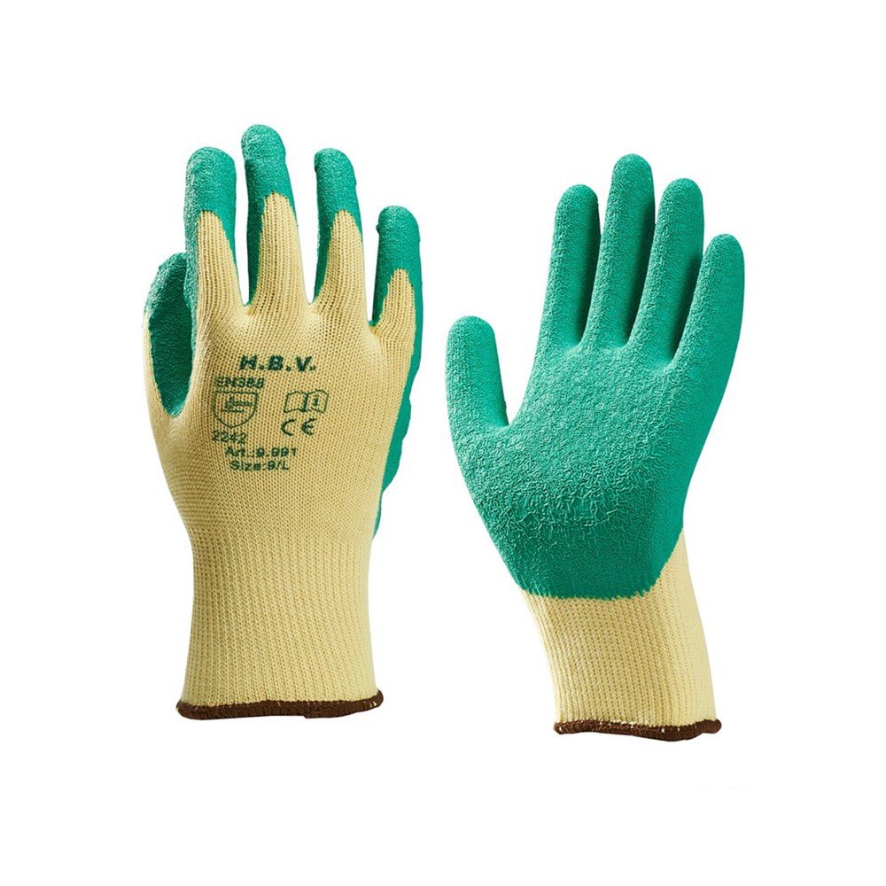 Handschoen 9.991- latex groen extra grip mt 8 (M)
