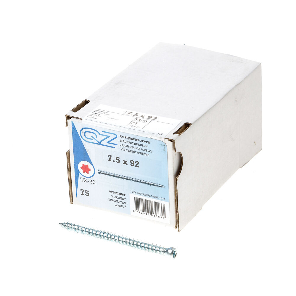 Kozijnschroef QZ geg 7.5x92 ck t25 afbeelding