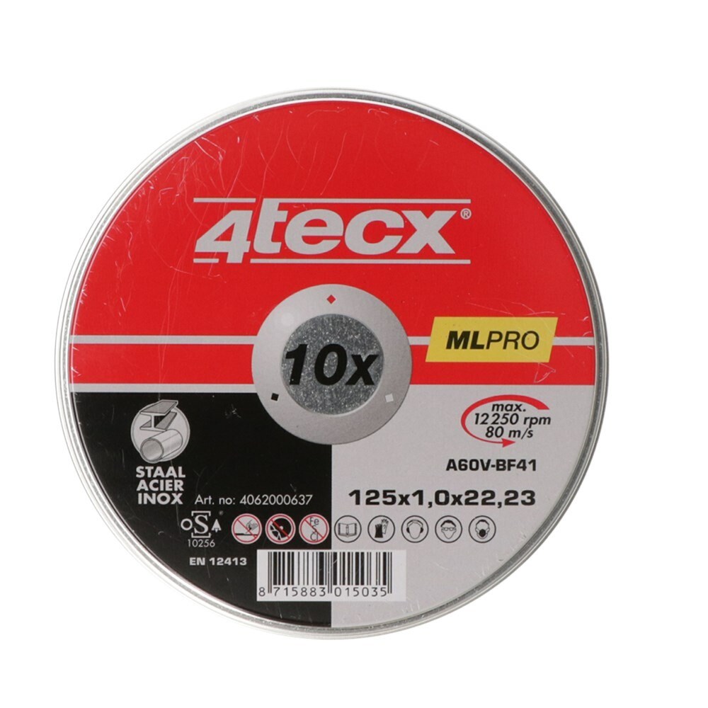 4tecx Doorslijpschijf Mega-Line A60V BF41 125 x 1,0 x 22,23mm 10 stuks afbeelding