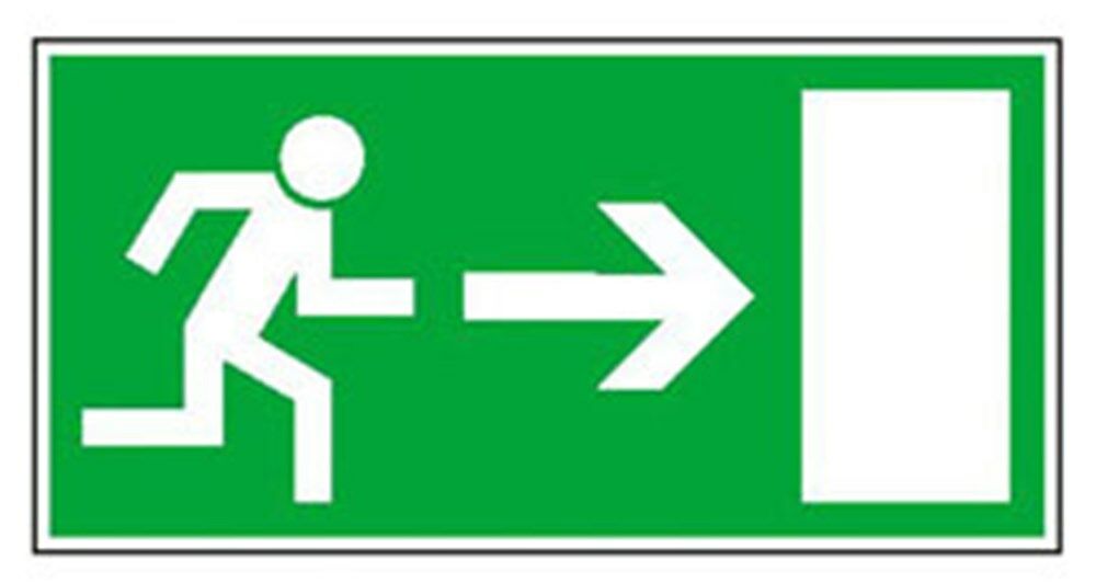 Bord Lumilight 300x150mm Vluchtweg rechts afbeelding