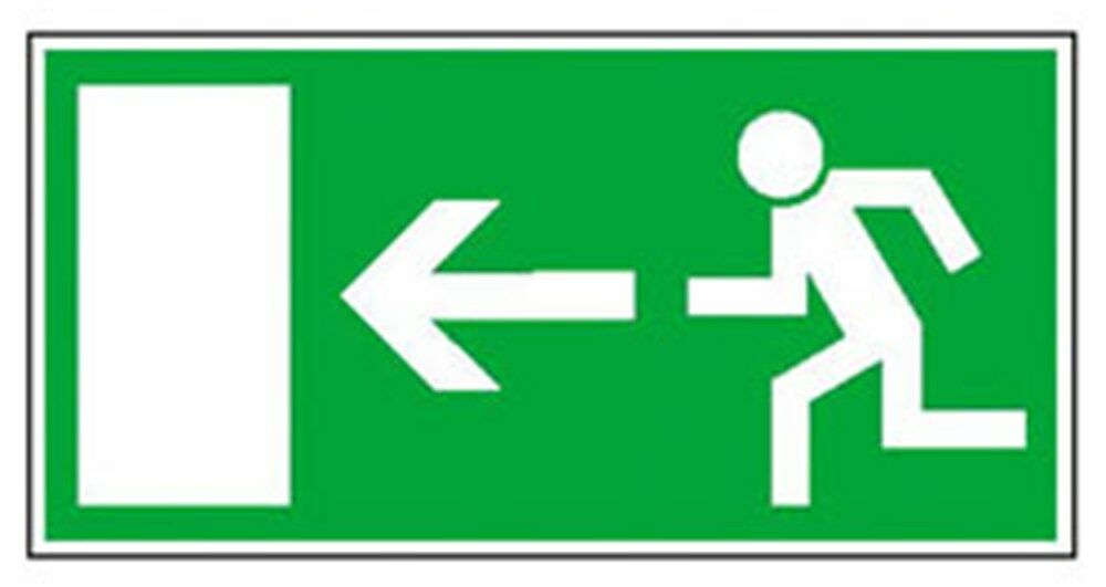 Bord Lumilight 300x150mm Vluchtweg links afbeelding