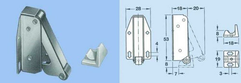 Veersnapslot Mini Latch pvc/vernikkeld afbeelding