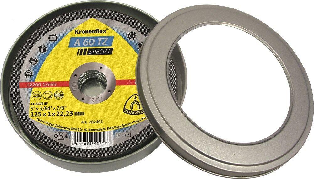 Klingspor doorslijpschijf A60TZ vlak 125x1x22.2 (10st blik) afbeelding