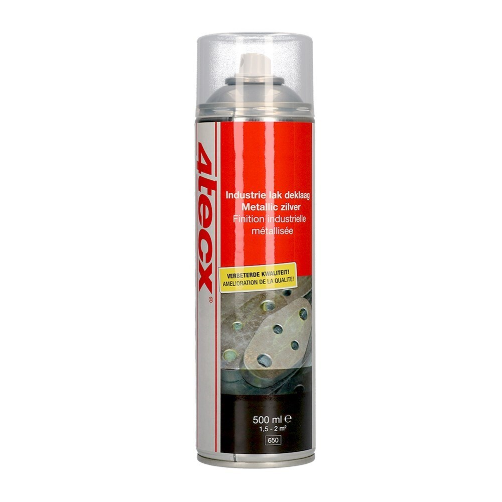 4tecx Industriële deklaag aluminiumzilver metallic 500ml